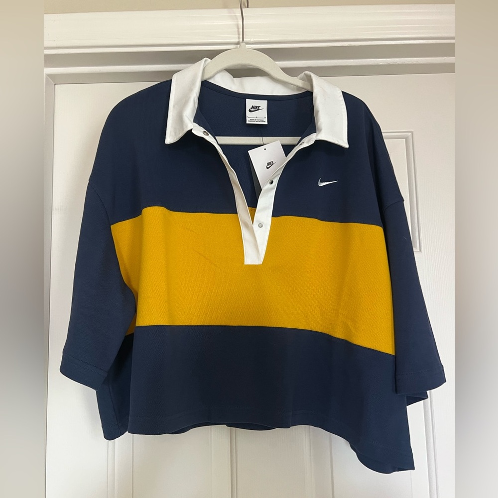 Nike Women's Navy Polo with White Collar
